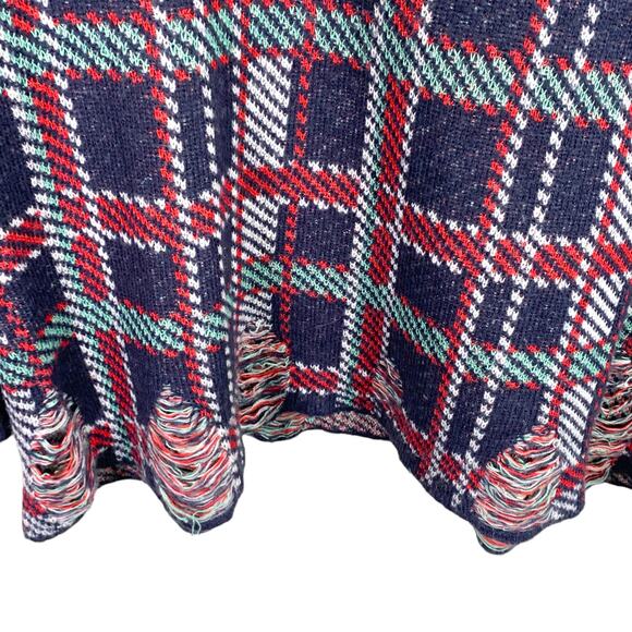 Wildfox White Label Womens Size Small Lennon Distressed Plaid Sweater - Picture 3 of 7